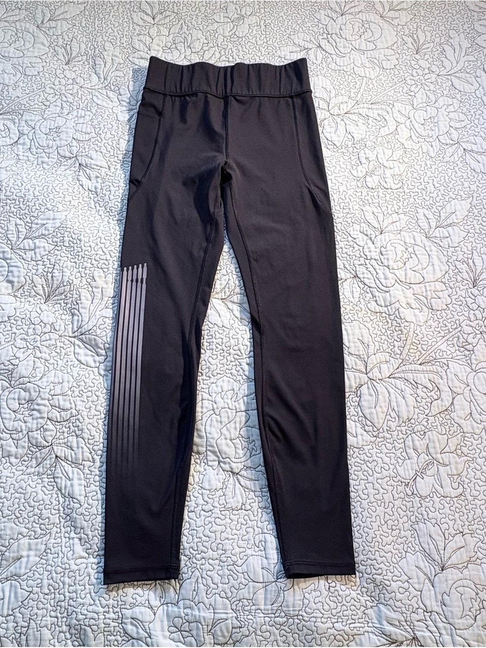 Savage X Fenty Sport High-Waist Pocket Leggings Black Logo Size L (12-14) 💚 - Picture 2 of 11
